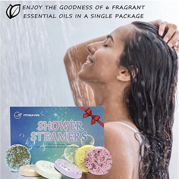 Shower Steamers Gift Set of 6 for Women & Men Lavender, Rose, Orange - Picture 4 of 5